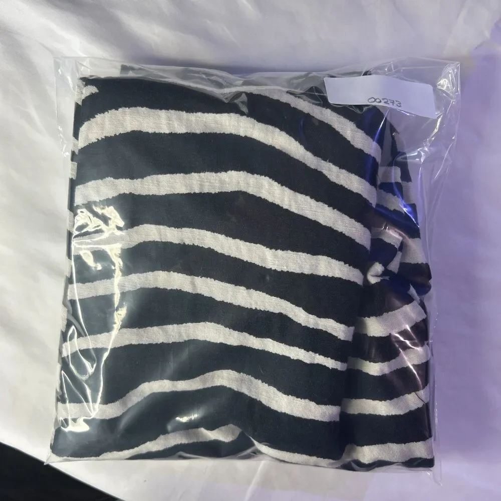 H&M Linen Blend Zebra Print Paper Bag Pants Women Size 2